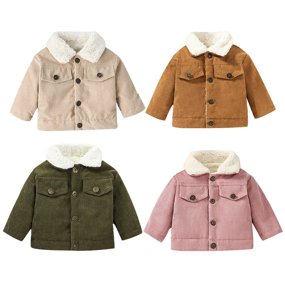 Toddler Boy Winter Fleece Jacket - Chaqueta de forro polar con detalles