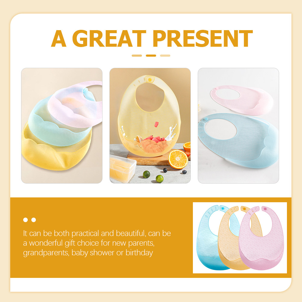 3 baberos de silicona para beb - Waterproof Baby Bibs Silicone reseña y precio